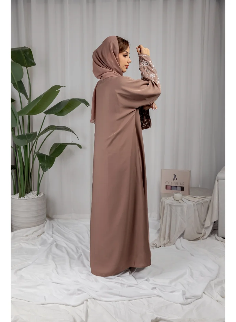Ophelia  Women’s Abaya Set – 3-Piece Modest Wear with Matching Robe, Black Long Sleeve Islamic Maxi Dress, Elegant Muslim Outfit for Women | Best Price UAE